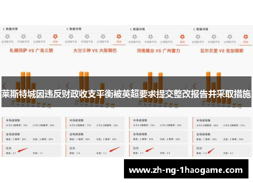 莱斯特城因违反财政收支平衡被英超要求提交整改报告并采取措施 莱斯特城因违反财政收支平衡被英超要求提交整改报告并采取措施